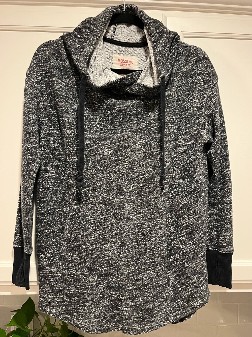 Mossimo women’s Supply Co. Black & Gray Marled Cowlneck Hoodie S